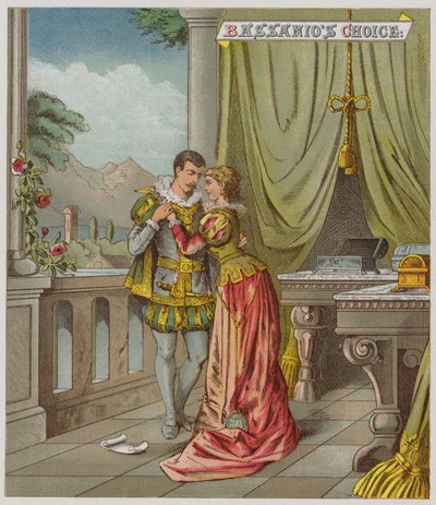 Illustration zu Der Kaufmann von Venedig (Chromolithographie) von Richard Andre