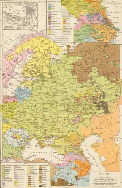 Andree, Richard. Volkerkarte von Russland. 1881 A von Richard Andree
