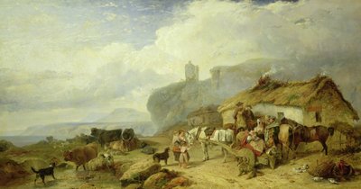 Rast des Viehtreibers, Insel Mull in der Ferne, 1845 von Richard Ansdell