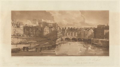 Ansicht der Pont St. Michael, vom Pont Neuf aus gesehen, 1803 von Richard Banks Harraden