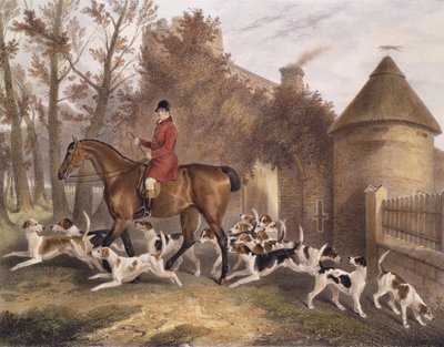 W. Sebright, Jäger der Milton Hounds, graviert von J.W. Giles, 1839 von Richard Barrett Davis