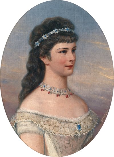 Porträt von Elisabeth von Bayern mit Diadem von Richard Bitterlich