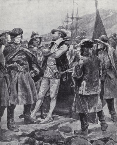 Sir Humphrey Gilbert entdeckt Neufundland von Richard Caton II (after) Woodville
