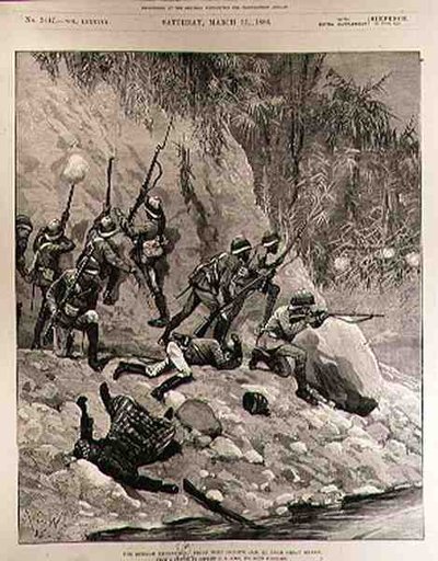 Die Burma-Expedition: Kampf mit Dacoits, 12. Januar, in der Nähe von Shoay Green von Richard Caton II Woodville