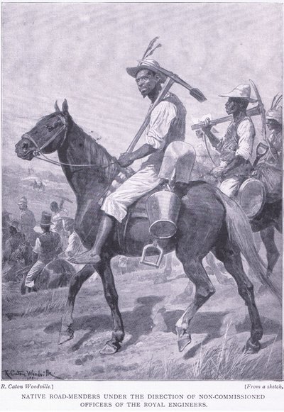 Einheimische Straßenarbeiter, aus After Pretoria: Der Guerillakrieg veröffentlicht von Harmsworth Bros Limited, 1901 von Richard Caton Woodville