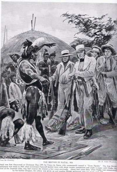 Die Briten in Natal im Jahr 1824, Illustration aus 