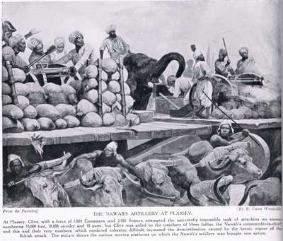 Die Artillerie des Nawab bei Plassey, Illustration aus 