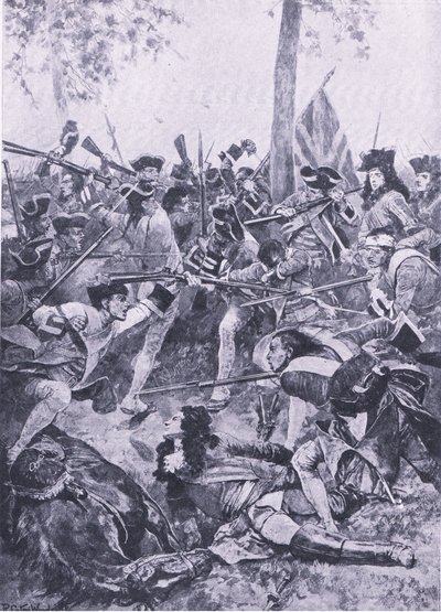 Schlacht von Ramillies, 23. Mai 1706: Der Angriff des irischen Regiments, Illustration aus Britische Schlachten zu Land und zu Wasser, 1915 von Richard Caton Woodville junior