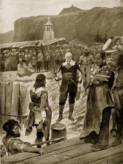 Britanniens erster Fuß in Quebec, Illustration aus 