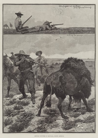Büffeljäger in Montana, Nordamerika von Richard Caton Woodville junior