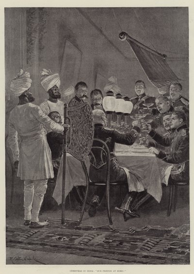 Weihnachten in Indien, unsere Freunde zu Hause! von Richard Caton Woodville junior
