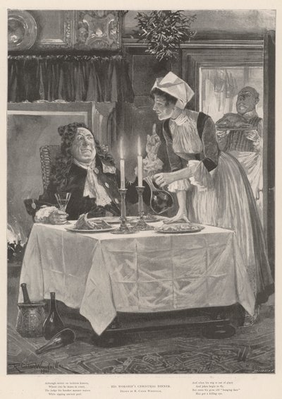 Das Weihnachtsessen seiner Ehren von Richard Caton Woodville junior