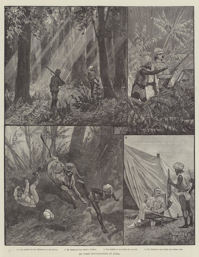 Meine erste Büffeljagd in Indien von Richard Caton Woodville junior