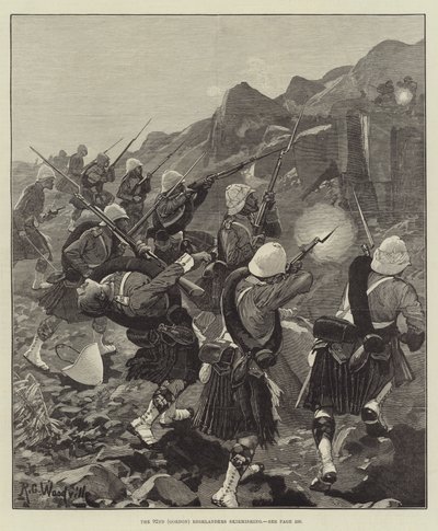 Die 92. (Gordon) Highlanders im Scharmützel von Richard Caton Woodville junior