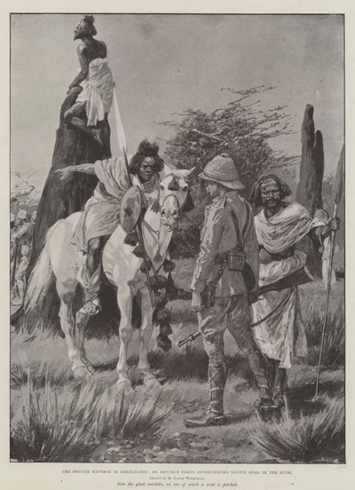 Die britische Niederlage in Somaliland, eine Vorhut befragt einheimische Spione im Busch von Richard Caton Woodville junior