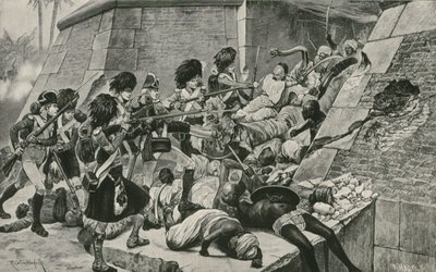 Die britischen Truppen stürmen Seringapatan, die Hauptstadt von Sultan Tippu von Richard Caton Woodville junior