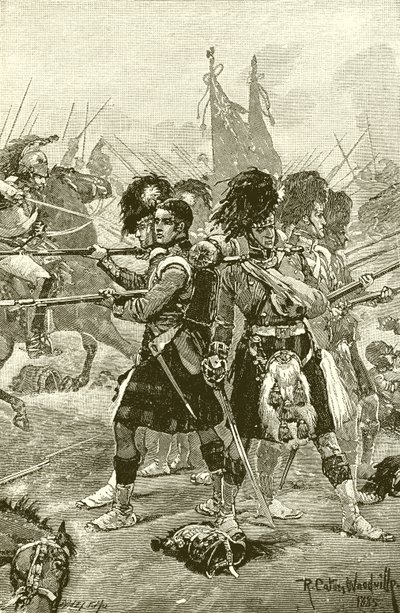 Die Zweiundvierzigsten Highlander bei Quatre Bras von Richard Caton Woodville junior