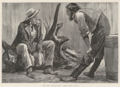 Der Wirt des Big Flume Hotels, von Bret Harte von Richard Caton Woodville junior