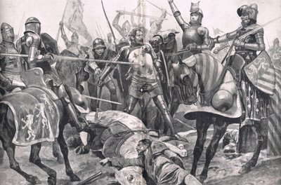 Der letzte Stand von Johann II. Frankreich in der Schlacht von Poitiers, Illustration aus 