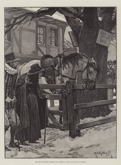 Das verlorene Pferd des Soldaten, ein Vorfall des Bürgerkriegs in England von Richard Caton Woodville junior