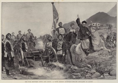 Der Krieg zwischen China und Japan, Li Hung Changs europäisch ausgebildete Artillerie im Einsatz von Richard Caton Woodville junior