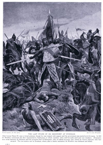 Der letzte Widerstand von de Montford bei Evesham AD1265, 1920er Jahre von Richard Caton Woodville junior