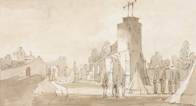 Mont St. Jean, das Dorf der Schlacht von Waterloo, südlich von Brüssel, 1815 von Richard Colt Hoare
