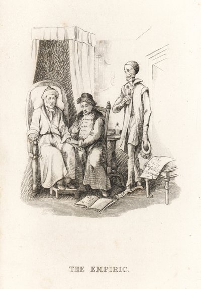 Das Skelett des Todes und der Quacksalber (1827, Gravur) von Richard Dagley