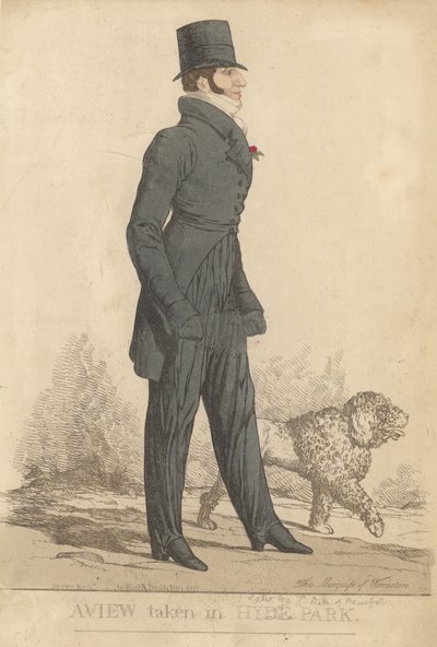 Henry Somerset, 7. Herzog von Beaufort; Eine Ansicht im Hyde Park von Richard Dighton