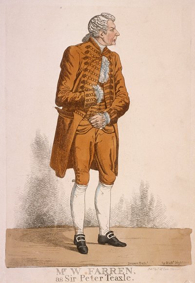 Der Schauspieler William Farren als Sir Peter Teazle, 1824 von Richard Dighton