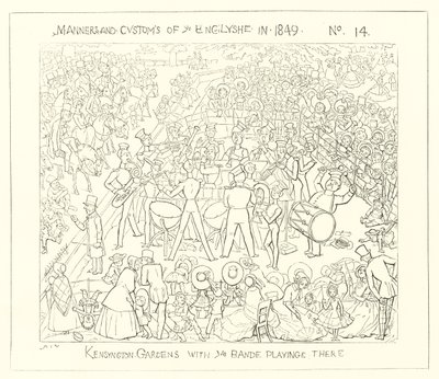 1849, Kensington Gardens mit der spielenden Band von Richard Doyle
