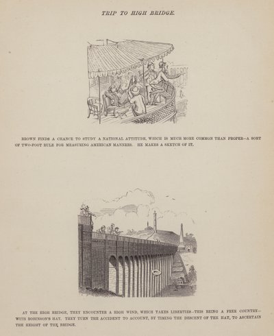 Seite aus Die amerikanische Tour von Herrn Brown, Jones und Robinson von Richard Doyle