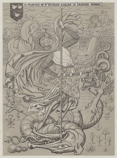 St. Georg tötet den Drachen von Richard Doyle