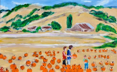 Kürbis pflücken, Nicasio, 2018 von Richard Fox