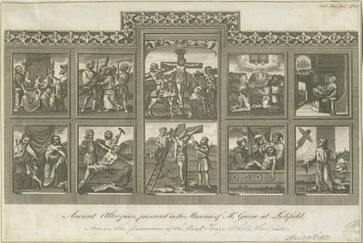 Lichfield - Altes Altarbild: Gravur, ca. 1785 von Richard Greene