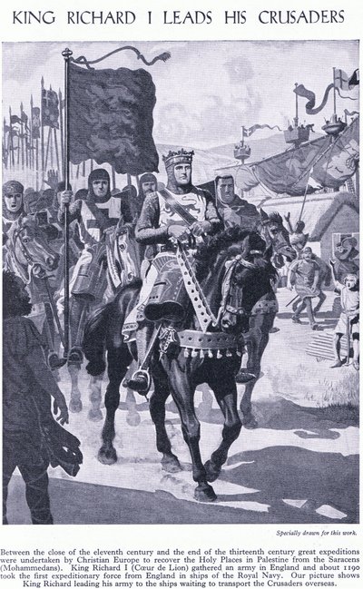 König Richard I. führt seine Kreuzfahrer, ca. 1950 von Richard Henry Brock