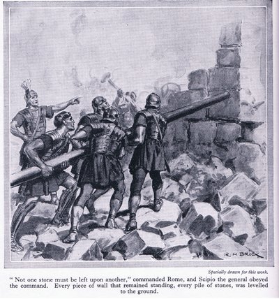 Die Zerstörung Karthagos durch die Römer, ca. 1950 von Richard Henry Brock