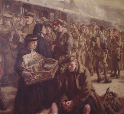 Rückkehr an die Front: Victoria Bahnhof 1917 (Detail) von Richard Jack