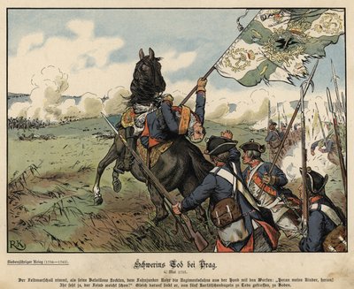 Tod von Feldmarschall von Schwerin in der Schlacht bei Prag von Richard Knoetel