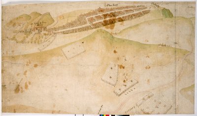 Ein farbiger Plan oder Vogelperspektive der Stadt Edinburgh von Richard Lee