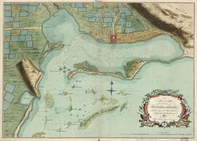 Ein genauer Entwurf der Häfen von Port Royal und Kingston, mit den angrenzenden Schlüsseln und Untiefen usw. aus einer aktuellen genauen Vermessung von Mr. Richd Jones, Ingenieur. von Richard; Mynde Jones
