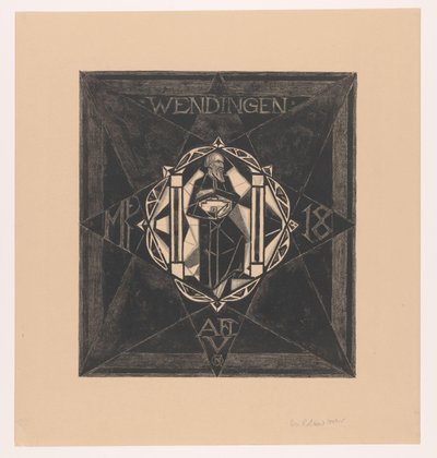 Umschlagentwurf für: Wendingen, 1918 von Richard Nicolaüs Roland Holst (signed by artist)