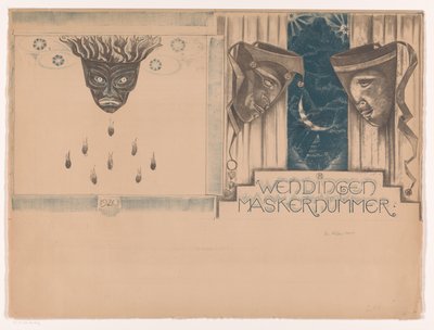 Umschlagentwurf für: Wendingen, Maskernummer, 1920 von Richard Nicolaüs Roland Holst (signed by artist)