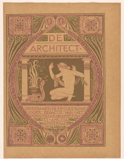 Umschlagentwurf für: Der Architekt, 1911 von Richard Nicolaüs Roland Holst