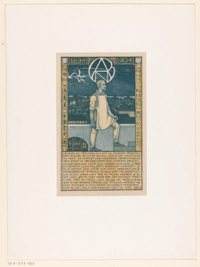 Druck anlässlich des zehnjährigen Jubiläums des Allgemeinen Niederländischen Diamantarbeiterbundes im Jahr 1904 von Richard Nicolaüs Roland Holst