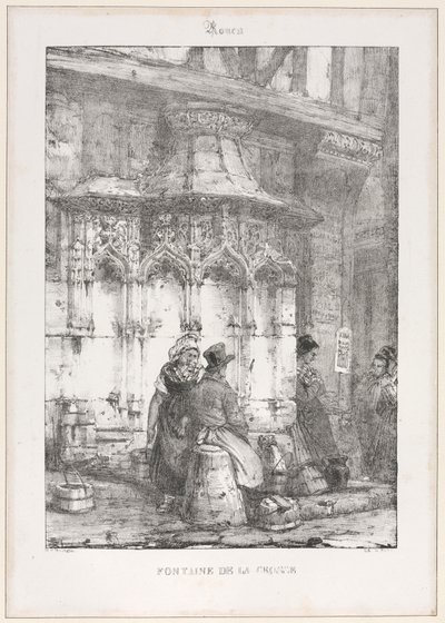 Architektonische Überreste und Fragmente: Rouen - Fontaine de la Crosse von Richard Parkes Bonington