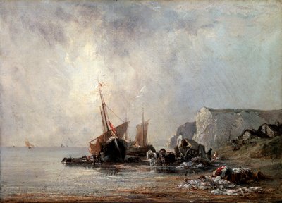 Boote an der Küste der Normandie, 1823 von Richard Parkes Bonington
