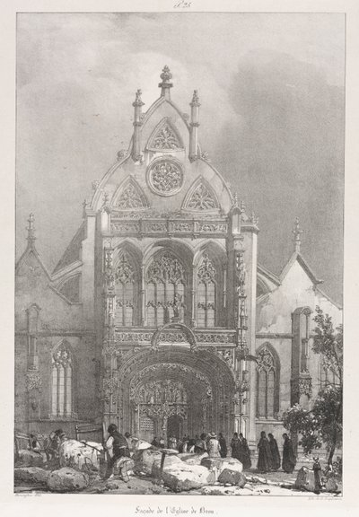 Malerische und romantische Reisen im alten Frankreich, Franche-Comté: Vorderseite der Kirche in Brou von Richard Parkes Bonington