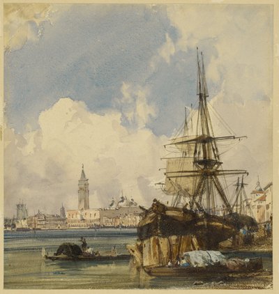 Riva degli Schiavoni, nahe San Biagio, Venedig von Richard Parkes Bonington