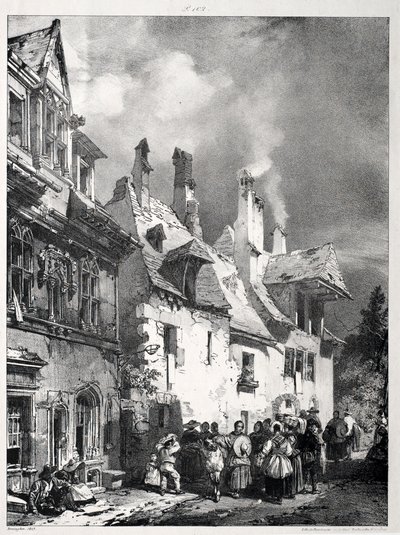 Straße am Stadtrand von Besançon, Frankreich, 1827 von Richard Parkes Bonington